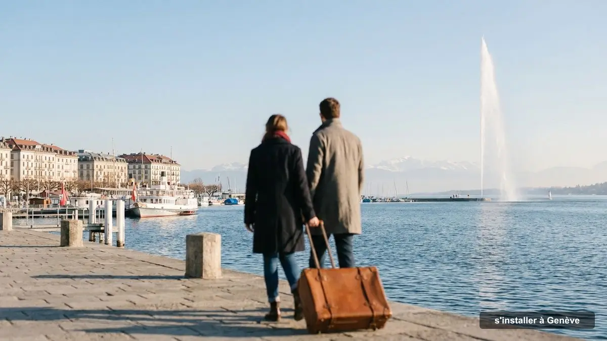 La rade de Genève et le Jet d'eau, pour s'installer à Genève